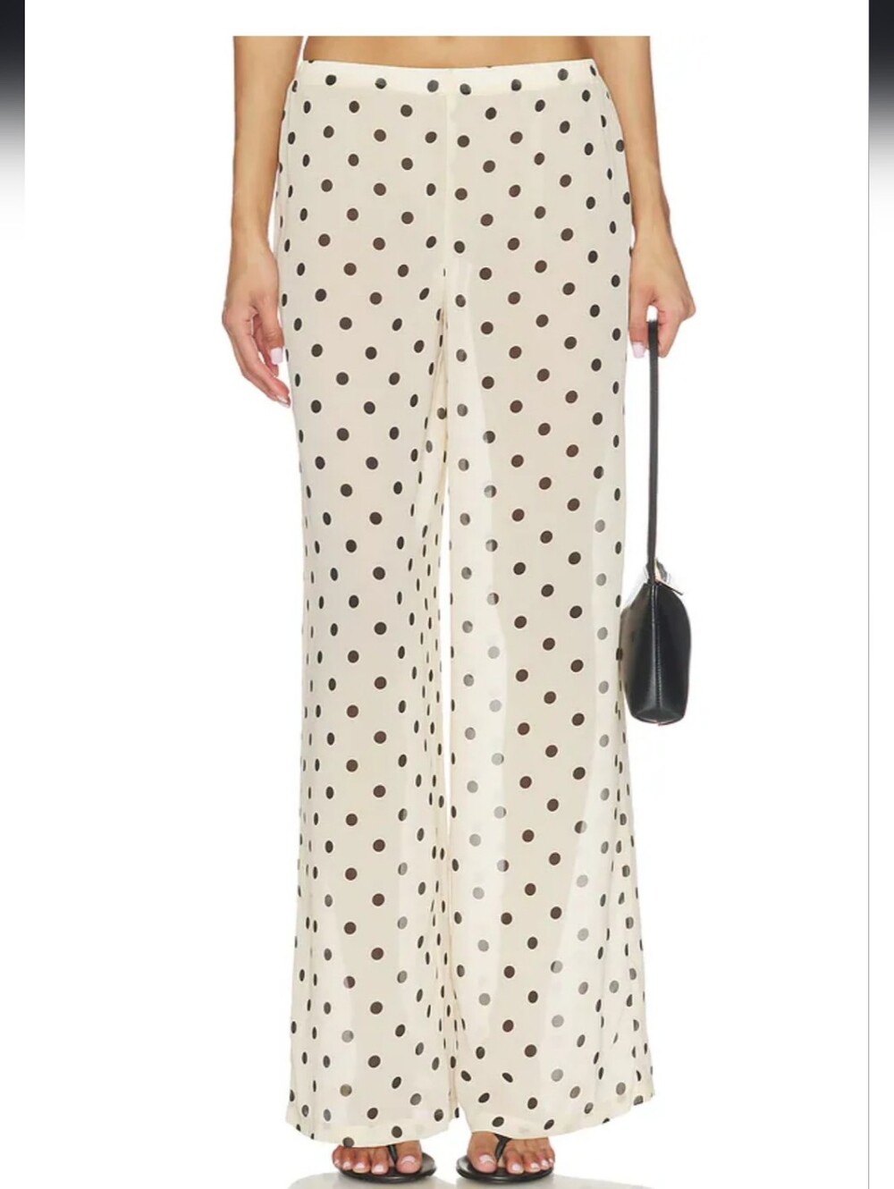 Darby Pant in Beige & Black Dot